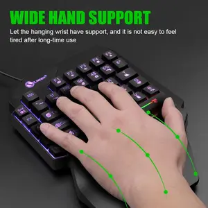 35keys One Handedly Single Hand Mini Gaming Keyboard Usb Ultra-slim Wired Backlight Keyboard for Laptop Desktop PC Smartphone accessory