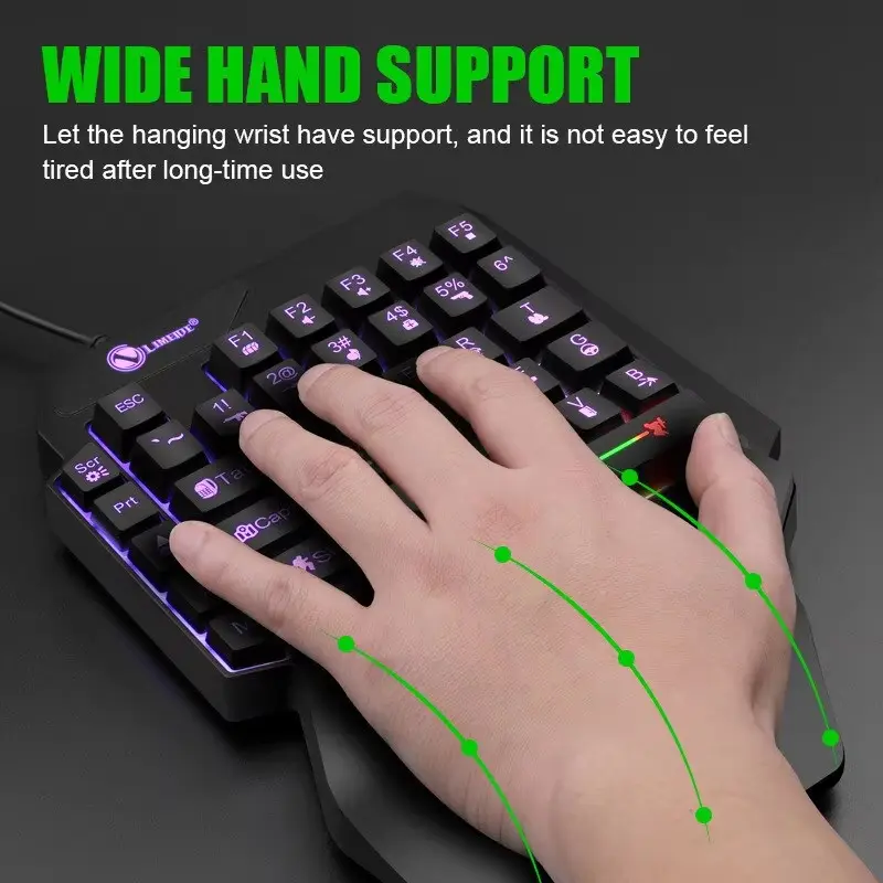 35keys One Handedly Single Hand Mini Gaming Keyboard Usb Ultra-slim Wired Backlight Keyboard for Laptop Desktop PC Smartphone accessory