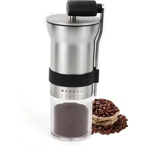 Manual Coffee Grinder with Ceramic Burr 1.12oz Capacity Handheld Mill for Espresso Drip French Press Cold Brew 6 Adjustable Settings Quiet Portable Coffee Bean Grinder for Home Use