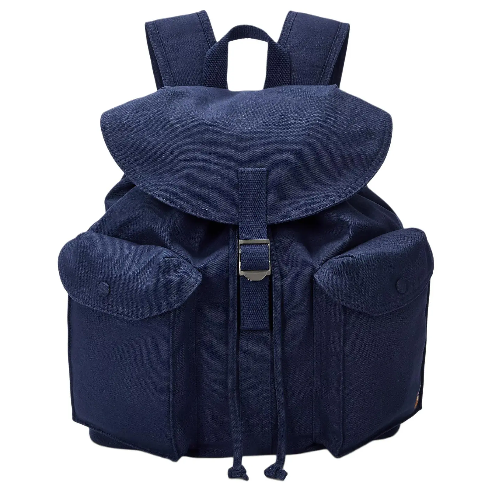 Polo Ralph Lauren Colored Signature Pony Embroidered Drawstring Backpack with Buckle Flap – Unisex Navy Blue
