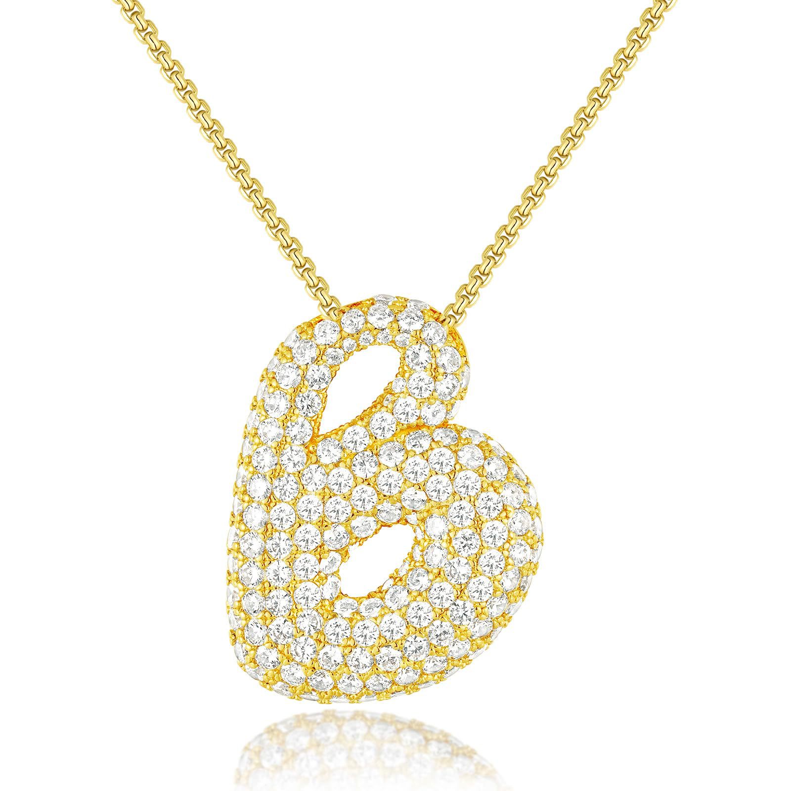 Bubble Initial Diamond Necklace Bubble Initial Diamond Necklace