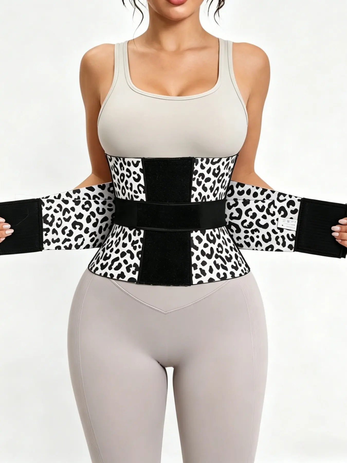 1 Count Women's Triple Adjustable Velcro Compression Waist Cincher with Support Bones, Fajas, High Elastic Tummy Control Shapewear Belt, Leopard Print Waist Trainer, Perfect for Gym & Training & Yoga & Dance Workout, Fit, Compression Waist Shaper