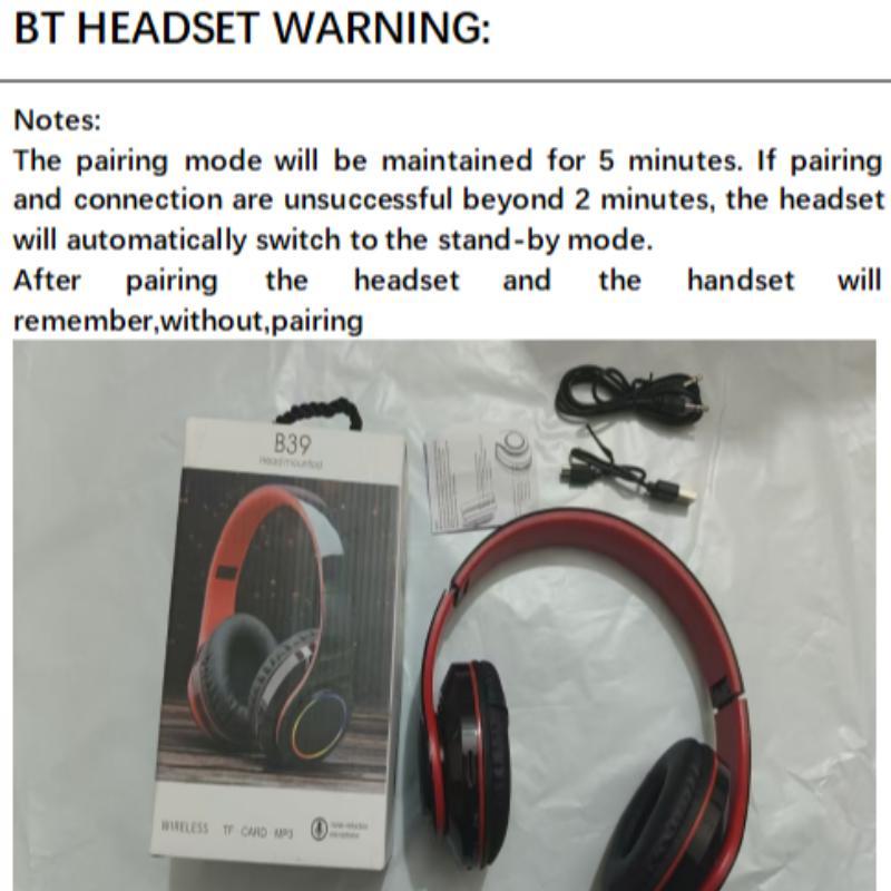 Wireless Headphones, Foldable Headphones with Colorful LED Light, Headphones with Microphone, FM, SD Card Slot, for School, Tablet, PC, TV, Phone, Wireless Chargeable Headphones