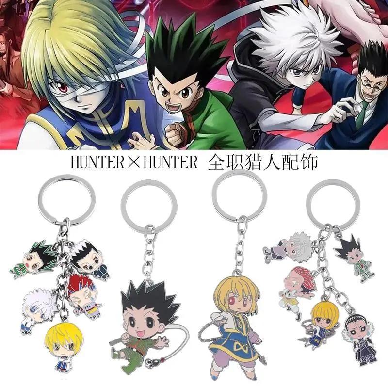 Anime Hunter Metal Charm Keychain GON Killua Zoldyck Kurapika Leorio Hisoka Figures Keyring Women Men Backpack Car Jewelry