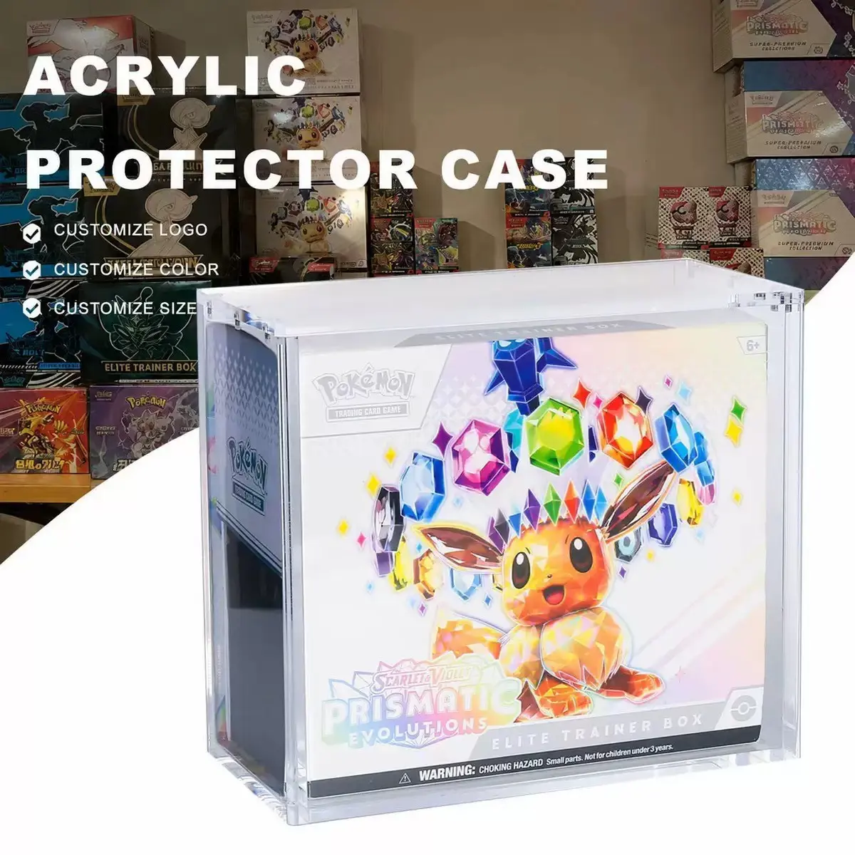 Stackable Acrylic Display Case, Compatible with Etb High-Quality Rectangular Storage Box, Magnetic Closure Design, Transparent Durable Organizer, Clear Acrylic Storage