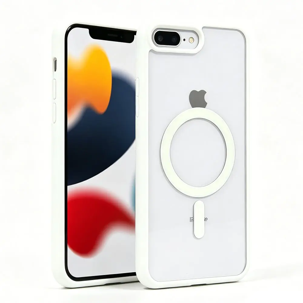 For iPhone Magnetic Protective Case For iPhone 7 8 SE2 SE3 7Plus 8Plus Hard Acrylic Clear Cove Phone Protector Cover