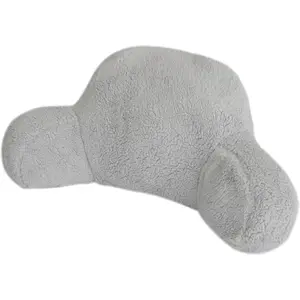 Reading Pillow for Sitting in Bed Adults/Kids/Teens, Bed Rest Wedge Backrest Pillows with Arms Back for Watching TV/Gaming/Relaxing, Dorm, Grey