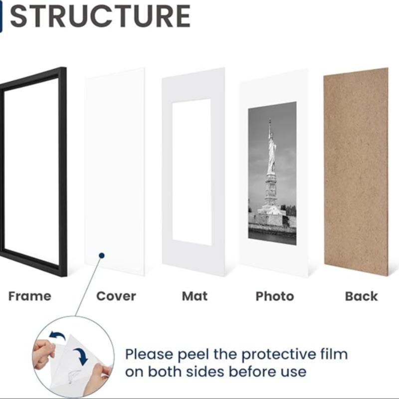 8x10 Photo Frame Set 2 Pieces, High Definition Acrylic, Display 5x7 Framed Photos or 8x10 Unframed, Multi-Functional Frames, Picture Frame