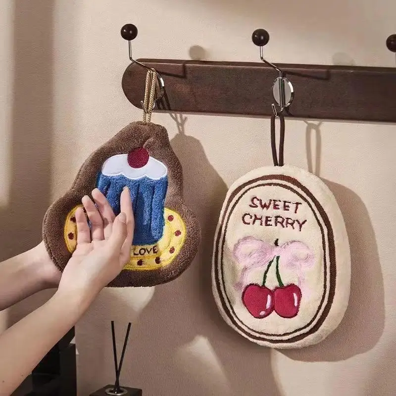 Kitchen Hand Towel Bathroom Absorbent Hand Towel Wall Hanging Cloth Thickened Handkerchief For Kitchen Hand Towel Cleaning Cloth