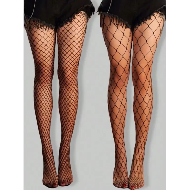 ROMWE Goth (2pcs) High Elasticity Fishnet Women's Pantyhose / Tights / Leggings / Skinny Pants
