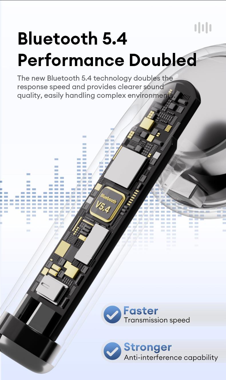 thinkplus LP30 PRO Bluetooth earbuds semi-in-ear true wireless earbuds Bluetooth 5.4 long battery life suitable for running music calls noise cancellation for lenovo lp40pro