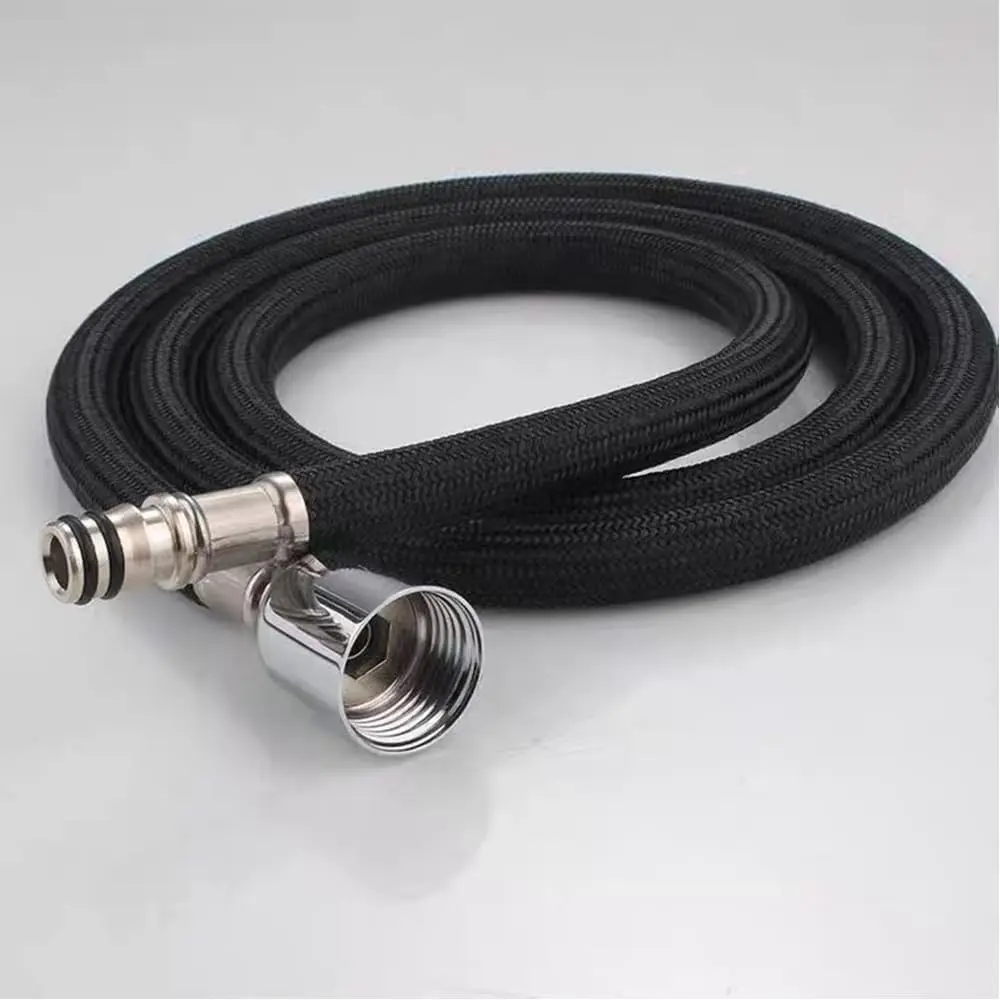 Kitchen Sink Pull Down Faucet Replacement Hose - 59 in Nylon Black Kitchen Faucet Attachment