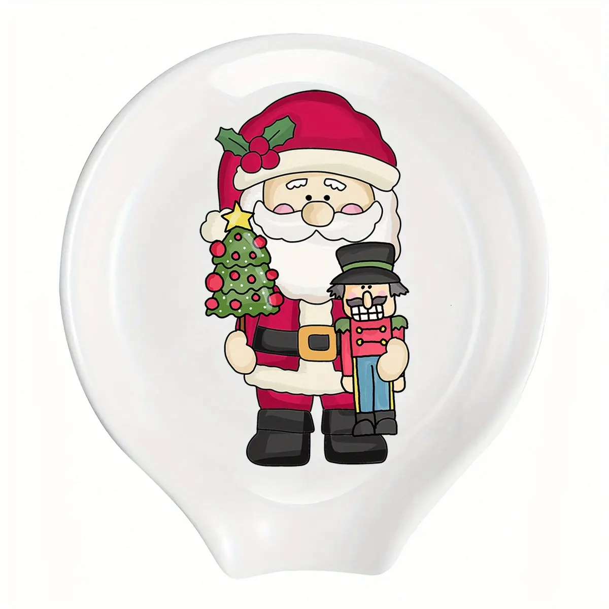 Christmas Santa Coffee Spoon Rest Ceramic Spoon Holder Cafe Bar Accessories, Funny Stove Top Countertop Kitchen Accessories Christmas Thanksgiving Gift for Coffee Lovers, Christmas Holiday Xmas New Year Gift