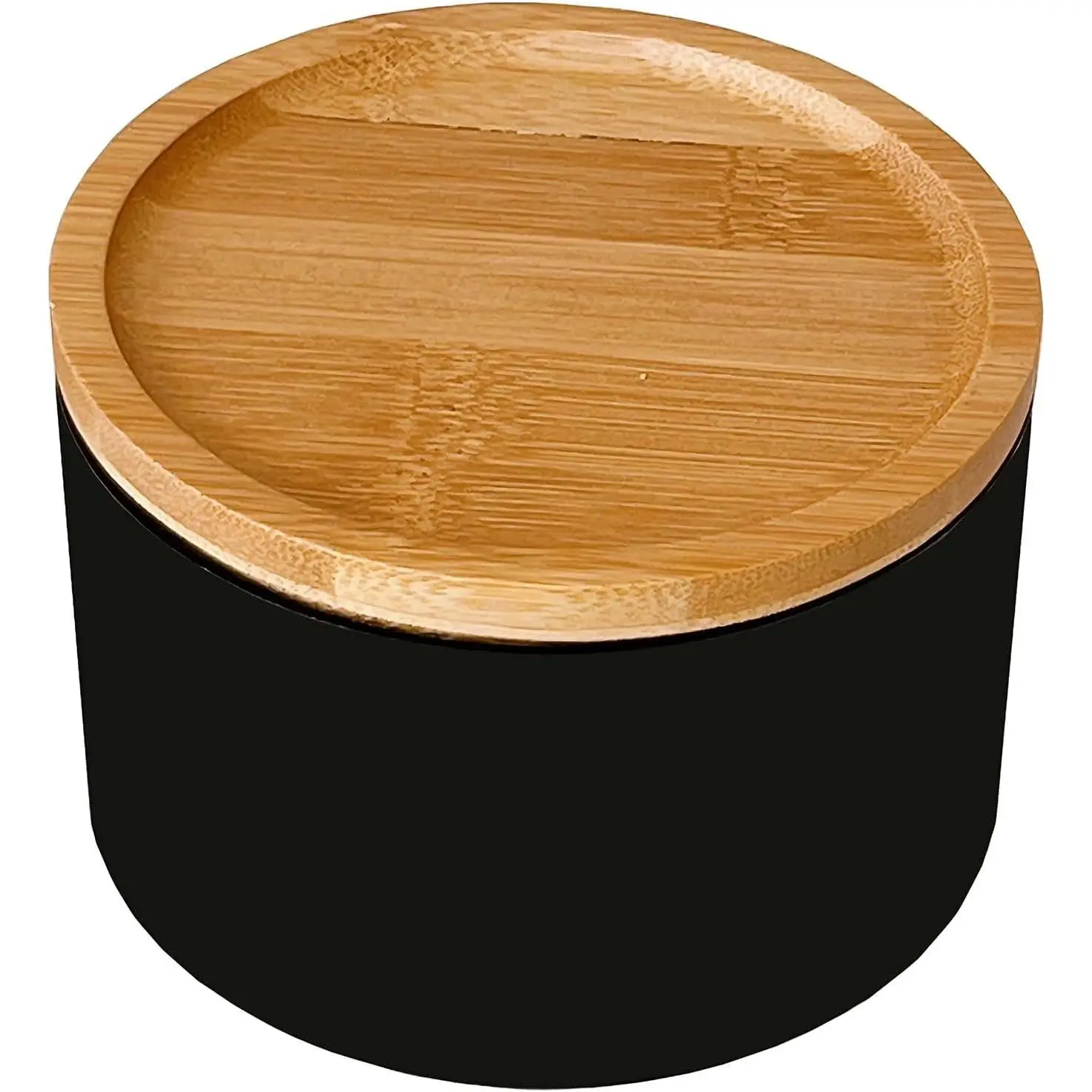 Small  Organizer Box Round Modern  Storage Box for Women Earrings Rings Holder Girls Necklaces Bracelets Container Boxes with  Lid (Black)
