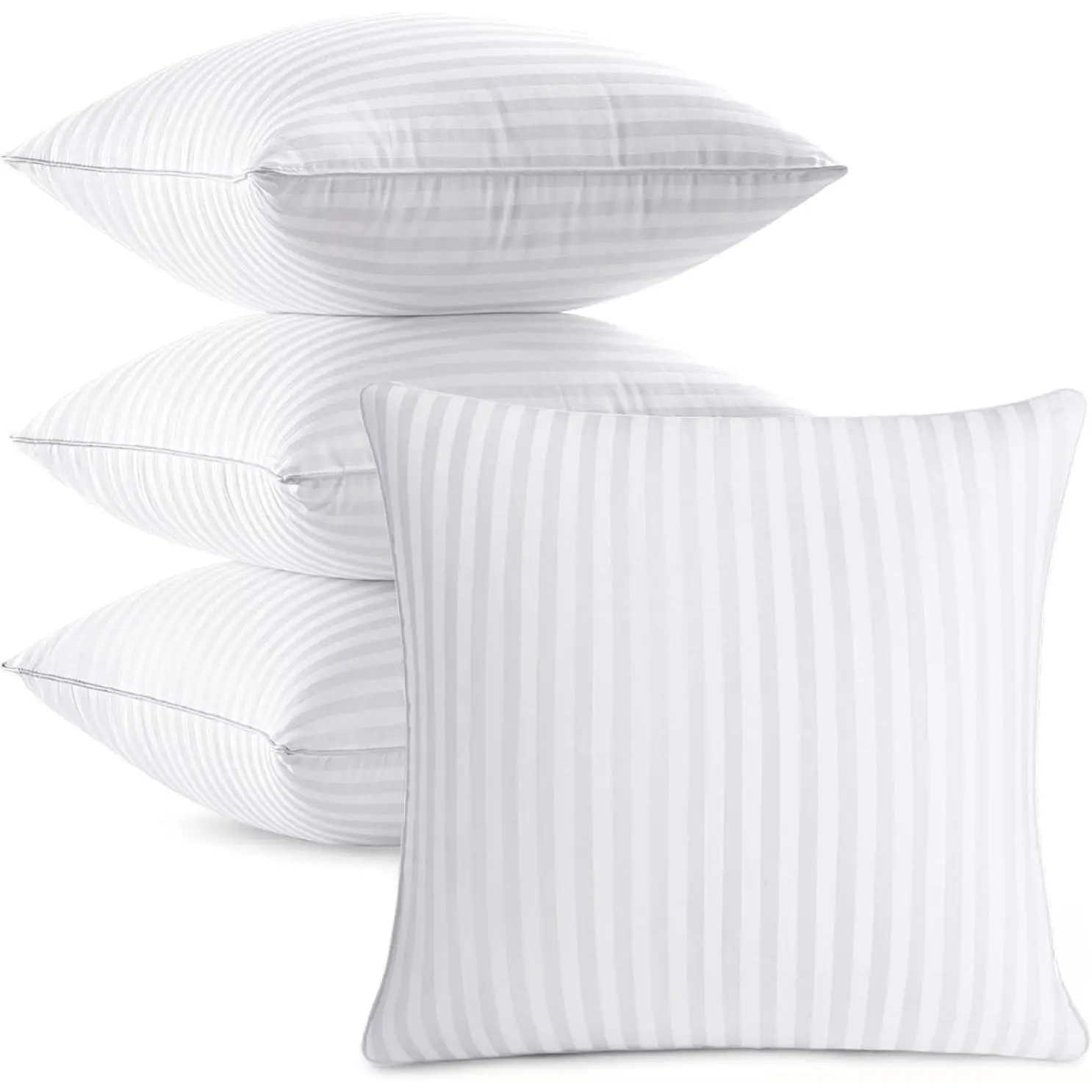 26x26 Euro Pillow Inserts, Firm and  Decorative Throw Pillows for Couch Sofa Bed, Down Alternative with   Cover Pack of 4