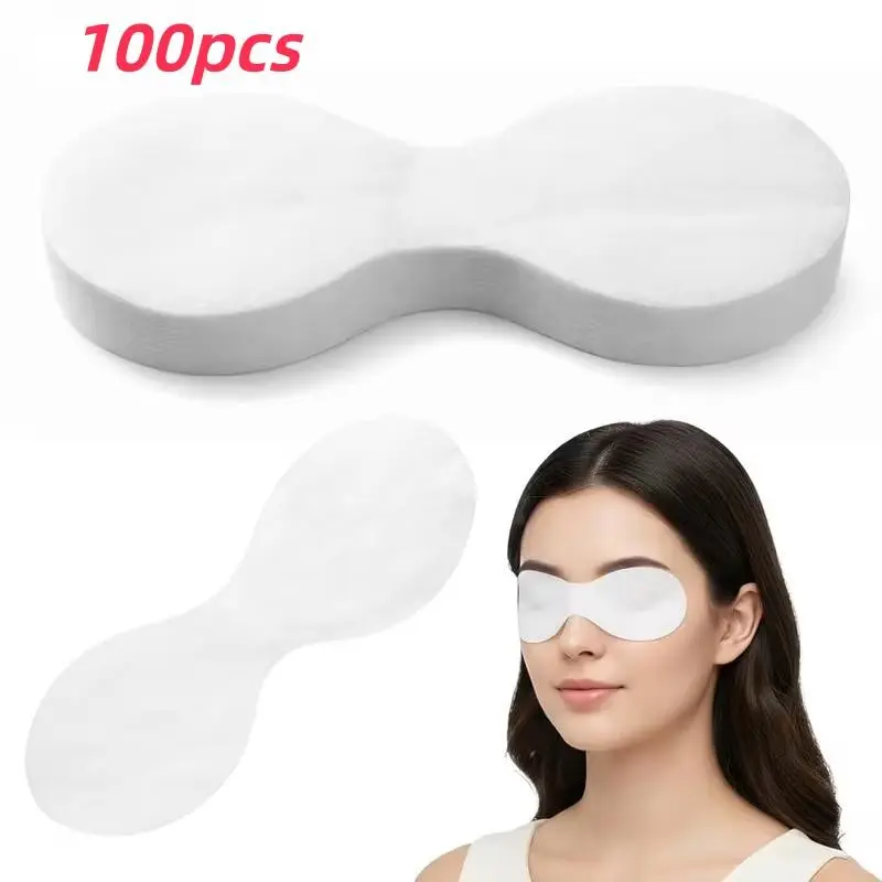 100pcs Disposable Eye Masks, DIY Eyelid Cleansing, Facial Care Beauty, Skincare Spa, Home Beauty Wet Pads, Eye Makeup Removal