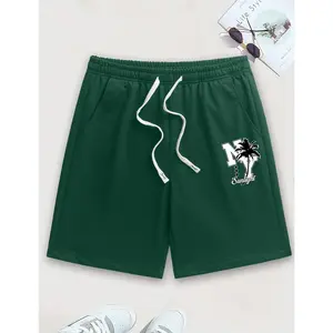 Men’s NYC Summer Quick Dry Shorts, “NY Sunlight” Palm Tree Design, Moisture-Wicking Breathable Material with Elastic Waistband, Comfortable Loose-Fit Casual Sport Shorts for Daily Wear, Urban Beach Vibes & East Coast Style