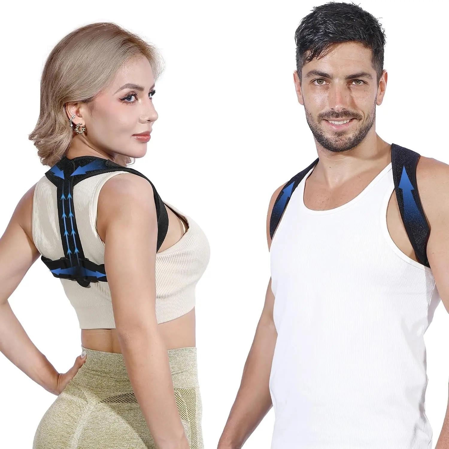Adjustable Posture Corrector Back Brace for Men & Women - Upper Back Straightener for Back Pain Relief, Shoulder Pain Relief, Lumbar & Neck Support, Scoliosis Comfortable Elastic Support
