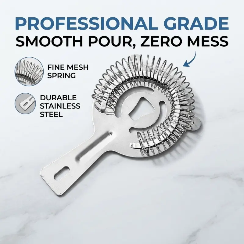 Stainless steel ice filter, ice separator, cocktail shaker, coffee milk tea ice barrier, bar tools