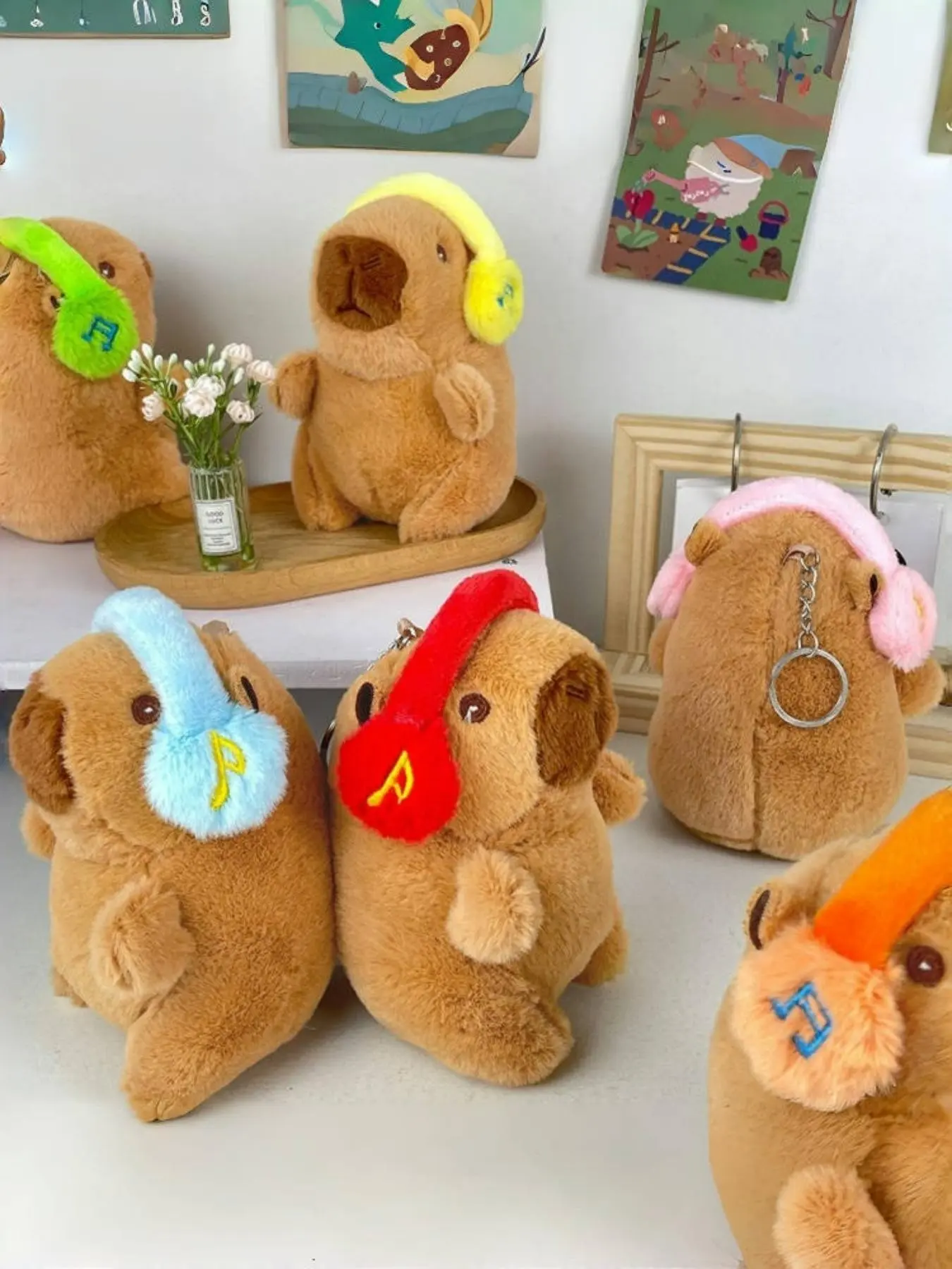 Soft Plush Capybara Cartoon Pendant, Cute Collectible Charm Accessory for Bags & Keys, Perfect Gift for Friends & Family, Adorable Design, Stylish Playful Charm, Fashion Bag Charms, Trendy Bag Charms, Bag Accessories Charms, Purse Charms