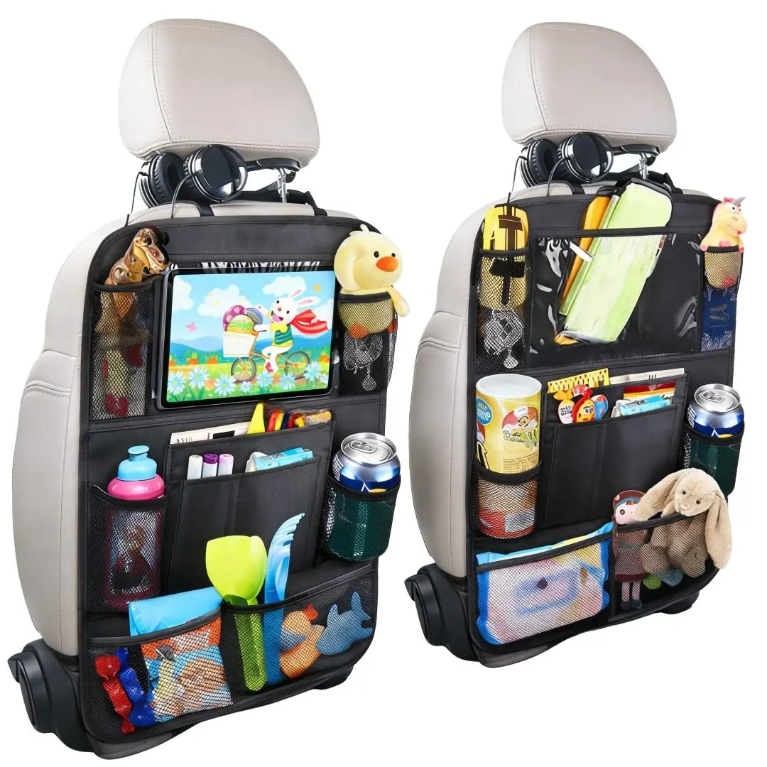 2-Pack Oxford Car Storage Bags, Practical Minimalist Design, Hang on Car Seat Back, Backseat Hanging Organizer, Organize Toys/snacks/tissues, Ideal for Families
