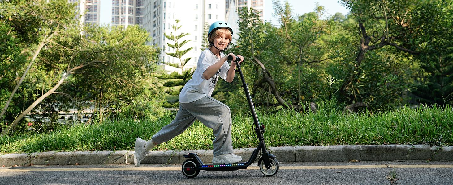 [Black Friday]I-k3 Max & I-k3 Pro Electric Scooter For Kids 200W/150W Motor 3-Level Height Adjustment, Dual Brakes, Colorful Lights, Smart Display & Ideal Gift for Kids Ages 6-14