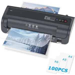 9-Inch Laminator Machine with 100 Sheets, Portable 4-in-1 Letter Size Thermal Laminating Machine with Jam-Free Tech for Teachers, DIY Crafting,  Office Supplies, Black