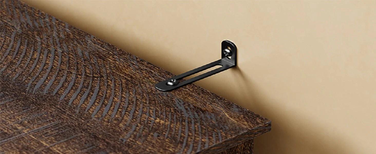 61 Inches Tall Nightstand with Charging Station and LED Light Walnut