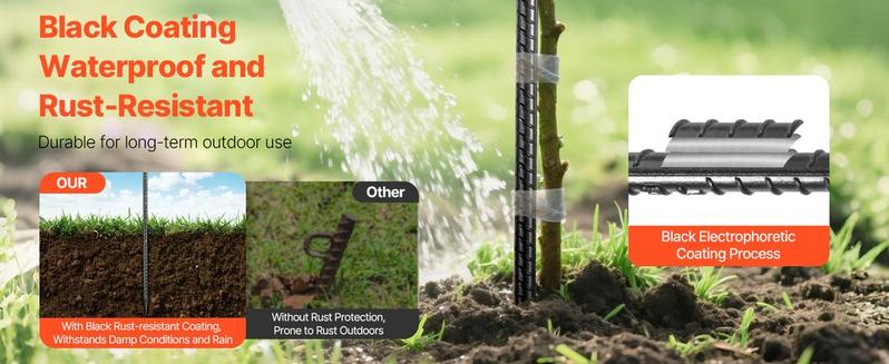 VEVOR Rebar Stakes, 24-Inch, Heavy-Duty 0.47 in Diameter, Straight Galvanized Steel Ground Anchors with Chisel Point End & Rust-Resistant Coating, for Gardening Support, Fence, Camping Tents (20-Pack) VEVOR Rebar Stakes, 24-Inch, Heavy-Duty 0.47 in Diameter, Straight Galvanized Steel Ground Anchors with Chisel Point End & Rust-Resistant Coating, for Gardening Support, Fence, Camping Tents (20-Pack)