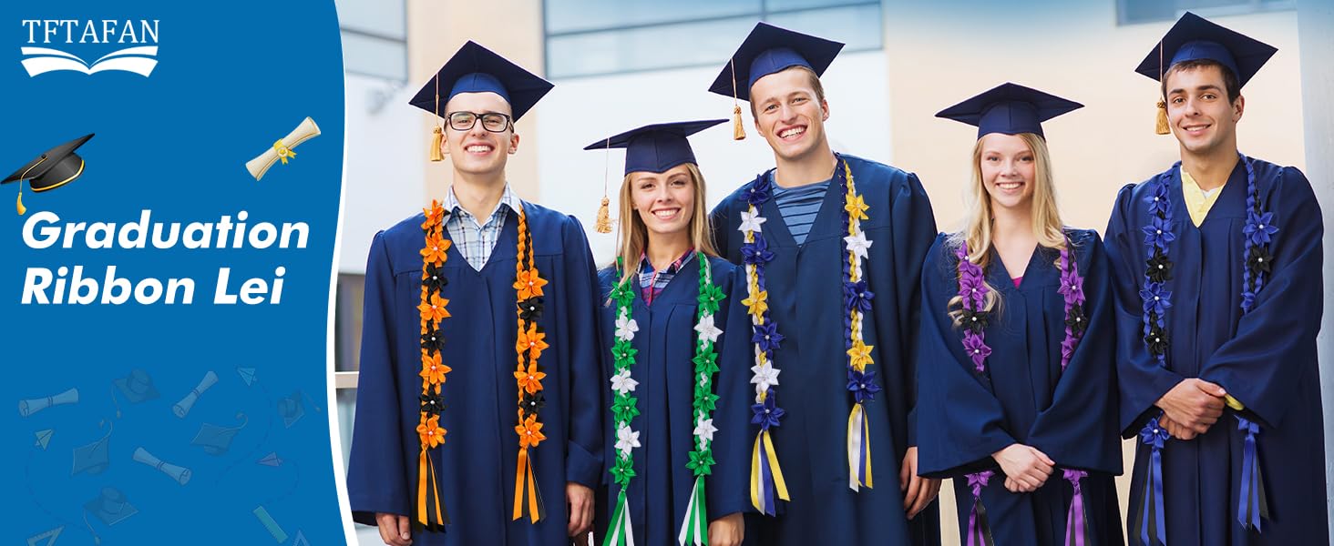 Graduation Flower Lei Hawaiian Floral Necklace for Graduation Ceremony Graduation money lei Gift for Women Men