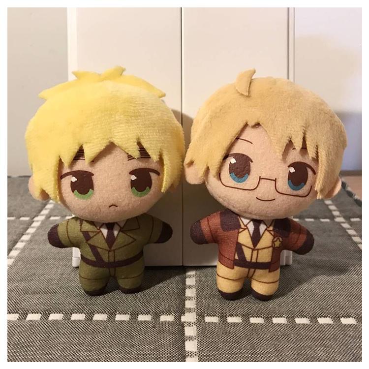 10cm Anime APH Axis Powers Plush Toys Soft Stuffed Hetalia Arthur Kirkland Alfred F Jones Pendant Dolls For Kid Birthday Gift