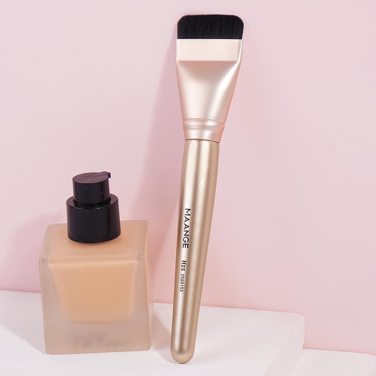 MAANGE 1pc Professional Kabuki Flat Foundation Brush/Face Mask Brush, Versatile Makeup Tool for Smooth Application, Ideal for Liquid and Cream Products, Complexion Brush Gift for Women & Girls