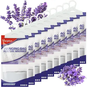 Moisture Absorbers, Hanging Closet Dehumidifier Bags, Humidity Packs, Desiccant, Closet Dehumidifiers with Lavender Fragrance, 10 Pack, 9.8 OZ