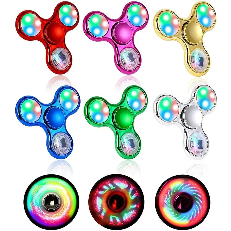 Creative Luminous LED Light Fidget Spinner Hand Top Spinners Glow In Dark Light EDC Figet Spiner Finger Stress Relief Toys ball