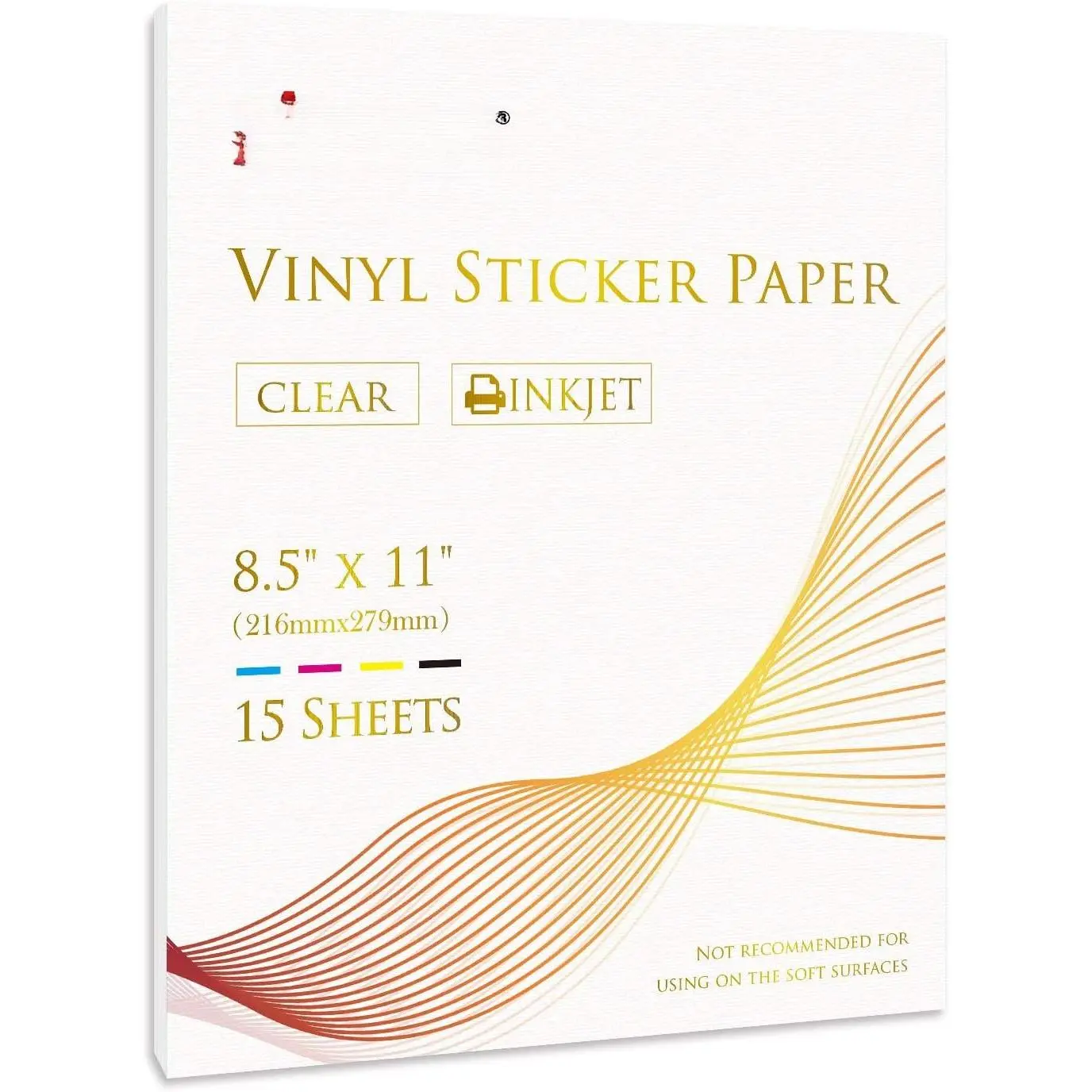 Clear Sticker Paper for Inkjet Printers -  Translucent Printable Vinyl Sticker Paper - 15 Sheets 8.5x11 Inch Glossy Clear Label Paper for Custom