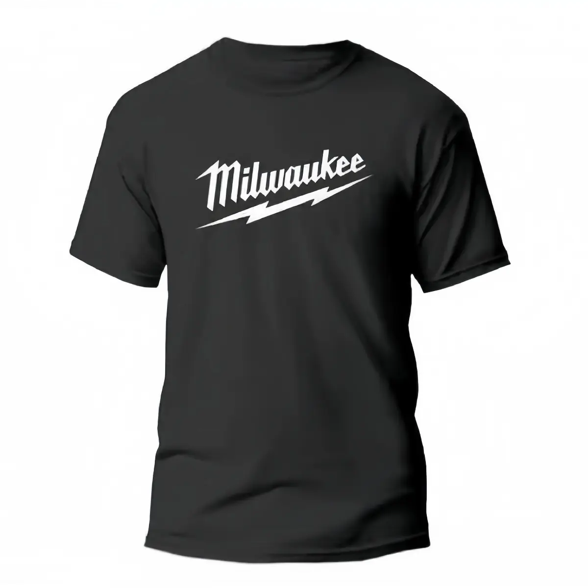 Vintage Milwaukee Lightning Letter Graphic Men's Short Sleeve Crew Neck T-Shirt