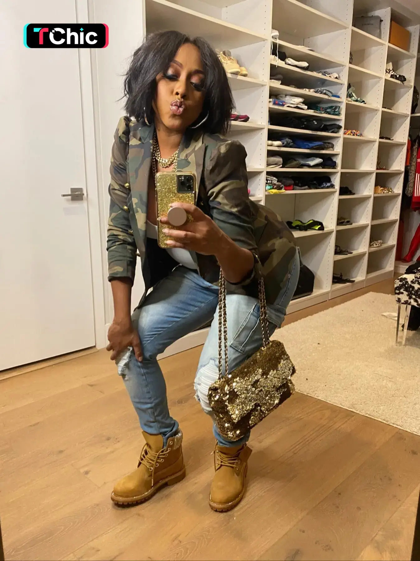 Women's Camo Print Long Sleeve Lapel Button Front Jacket, Casual Pocket Design Coat for Fall & Winter, Women's Clothes