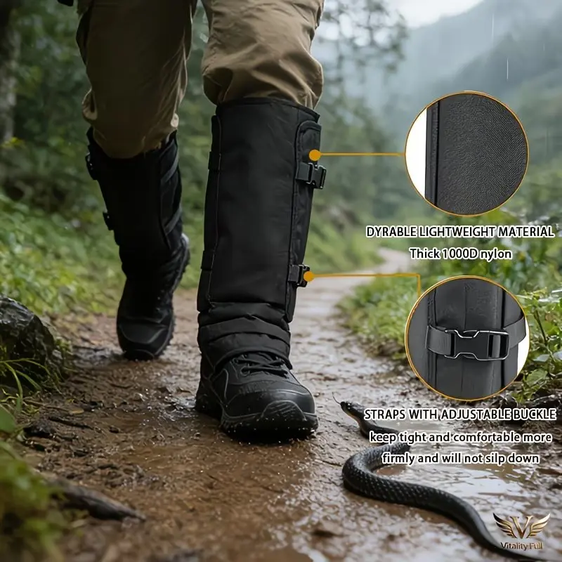 1pc Snake Proof Leg Guards, Adjustable Durable Anti-Snake Gaiters Made of 1000D Oxford Cloth & PP Board, Heavy-Duty Bite Protection for Hiking, Hunting, Farming, Construction & Outdoor Work