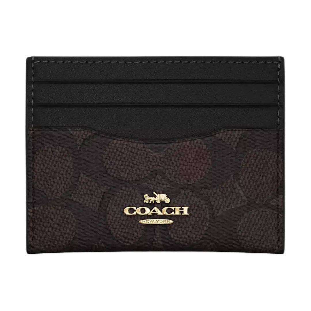 Coach Multi-Slot Cardholder in Coated Canvas for Women, Black