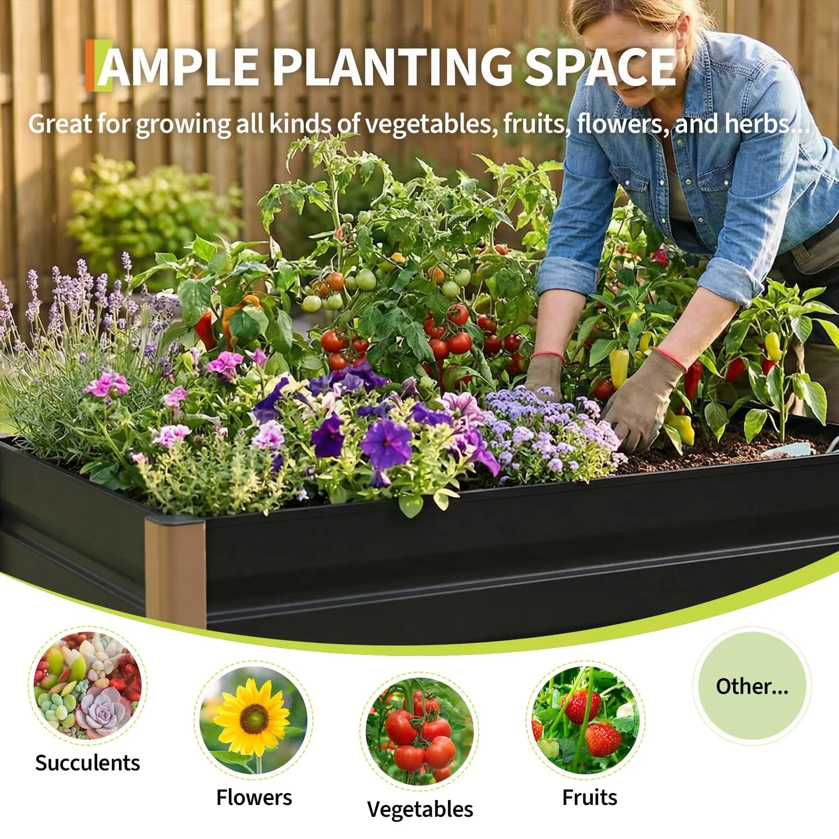 GAOMON Extra Large 2-Pack Metal Raised Garden Beds – 240x100x40cm Planter Boxes for Outdoor Use – Rust-Resistant Aluminum, Open-Bottom, Rounded Corners, Anti-Cut Edge – Gray