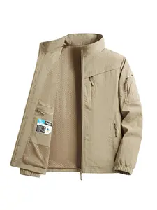Men's Multi-Functional Outdoor Casual Windbreaker, Gorpcore Jacket, Multiple Zip Pockets, Waterproof Design, Ideal for Hiking, Camping, Commuting