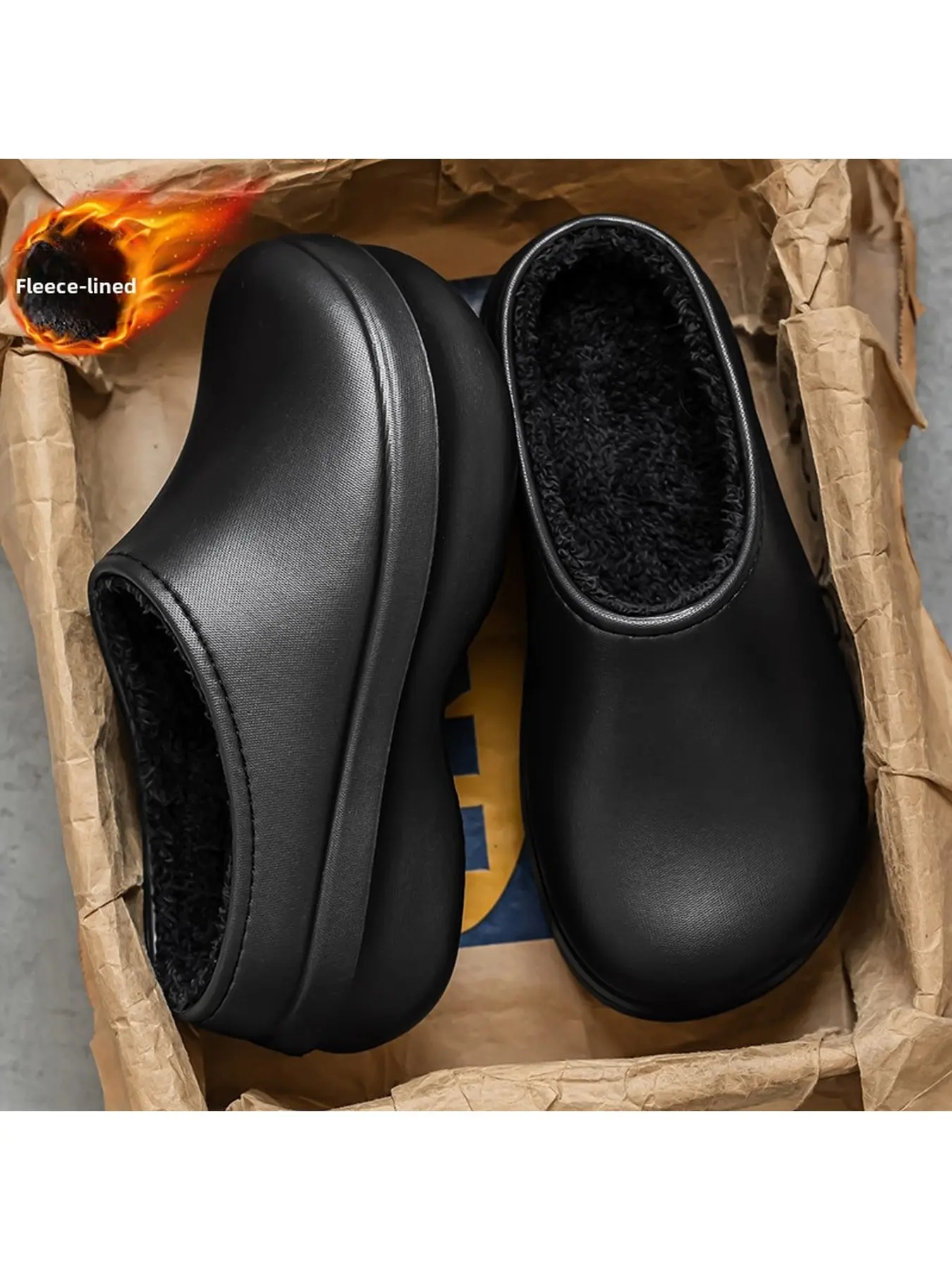 Women Waterproof EVA Platform Mule Clogs, Eva Clogs Mules, Fleece Lined Warm Slip On Closed Toe Slippers, Non Slip Indoor Outdoor Winter Potato Shoes