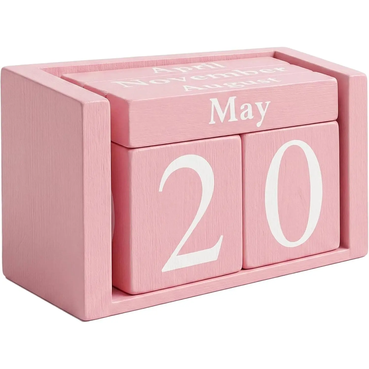 Wooden Perpetual Block Calendar | Aesthetic Desk Accessories for Women, Office Decor for Workspace, 3.7 x 2.1 x 1.7 in