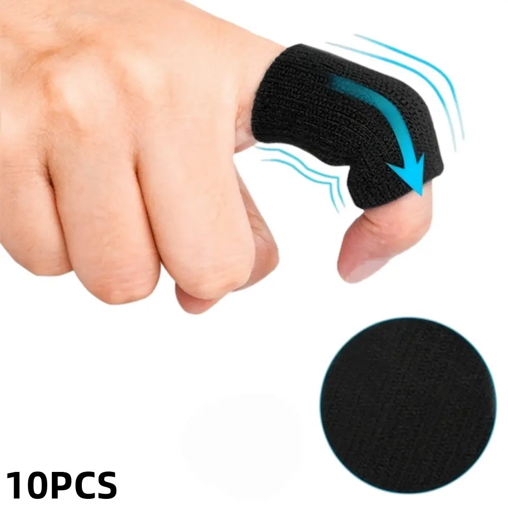 10Pcs High Elastic High Elasticity Finger Thumb Support Sleeves, Breathable Nylon Spandex Finger Protector, Sports Finger Guard for Basketball Volleyball Badminton