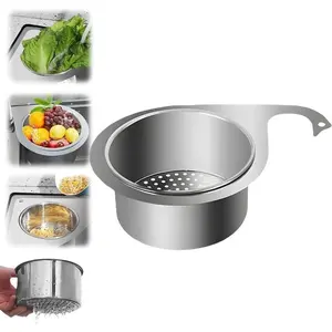 Stainless Steel Swan Sink Strainer, 2026 New Multi-Functional Kitchen Drain Filter, Hanging Faucet Basket, Corner Sink Strainer for Fruits Vegetables