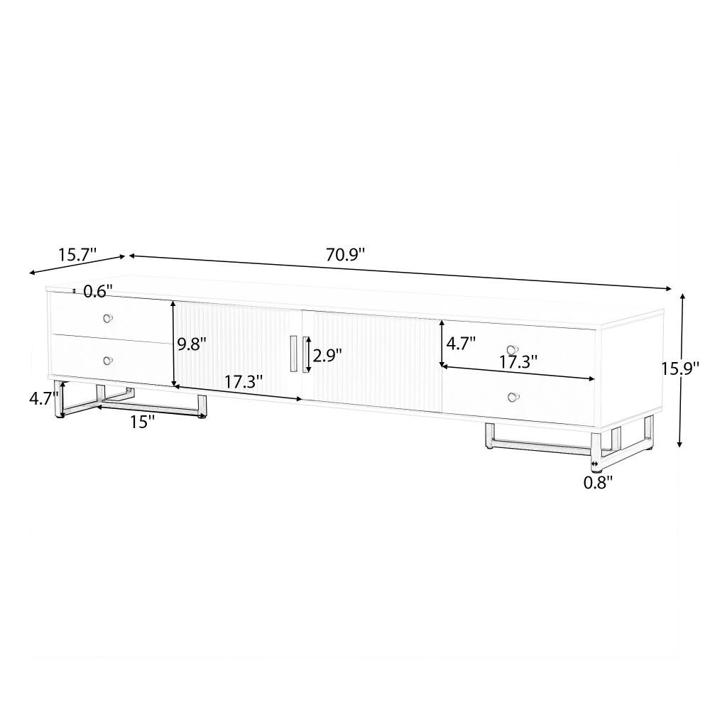 VIBE HAUS TV Stand for 65+ Inch TV, Entertainment Center TV Media Console Table, Modern TV Stand with Storage, TV Console Cabinet Furniture for Living Room