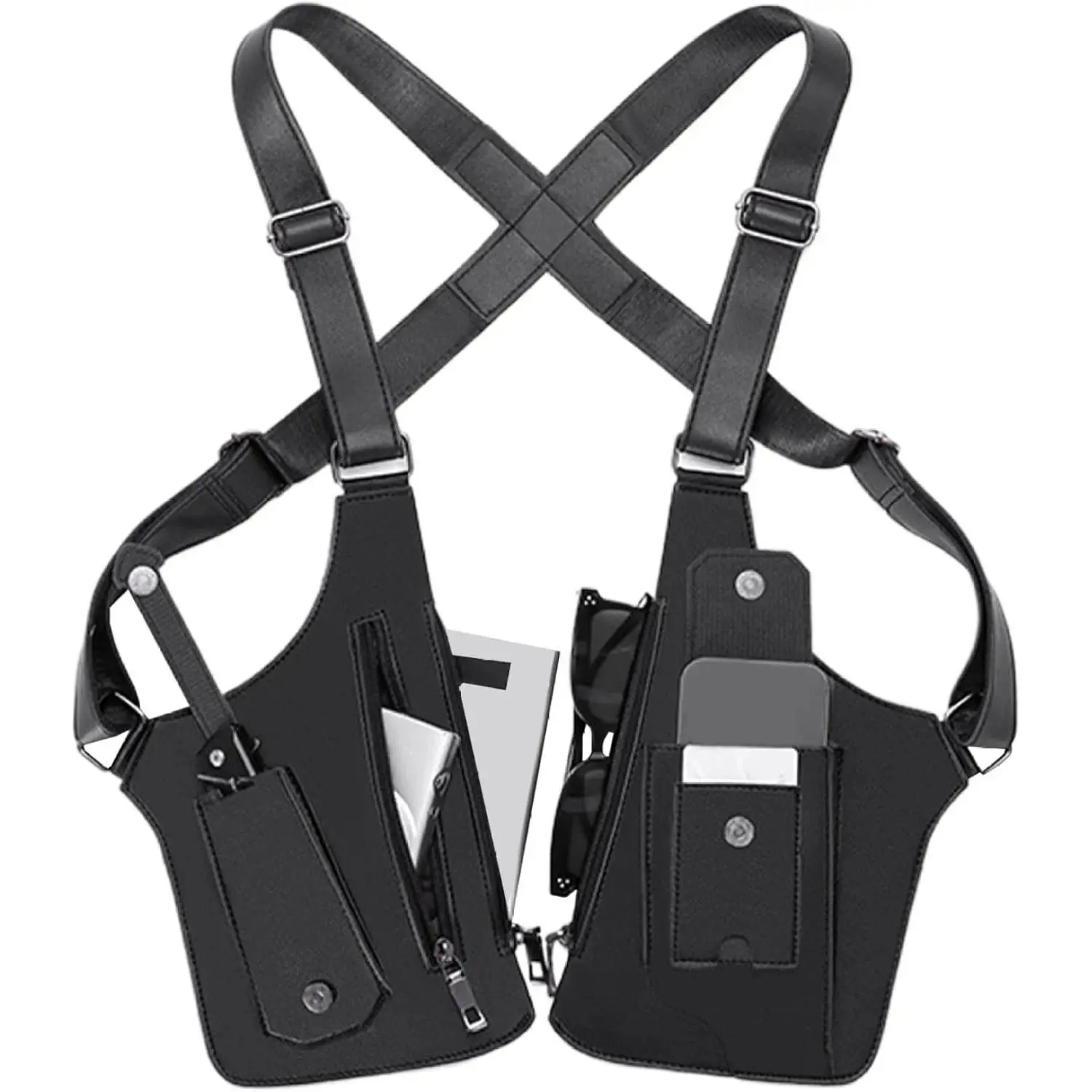 Faux Leather Anti-Theft Sling Bag - Men's & Women's Hip Pack, Lightweight Crossbody Bag with Hidden Pocket for Travel & Daily Use, Zipper
