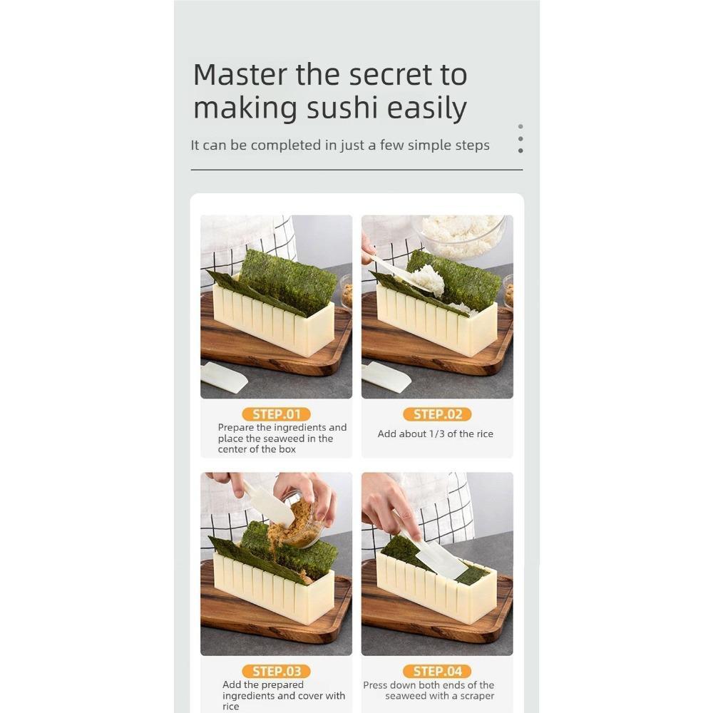 Sushi Mold Household Sushi Tool Set, Seaweed Rice Roll Maker & Nori Easy Sushi Kit, Complete Set for Home Cooking