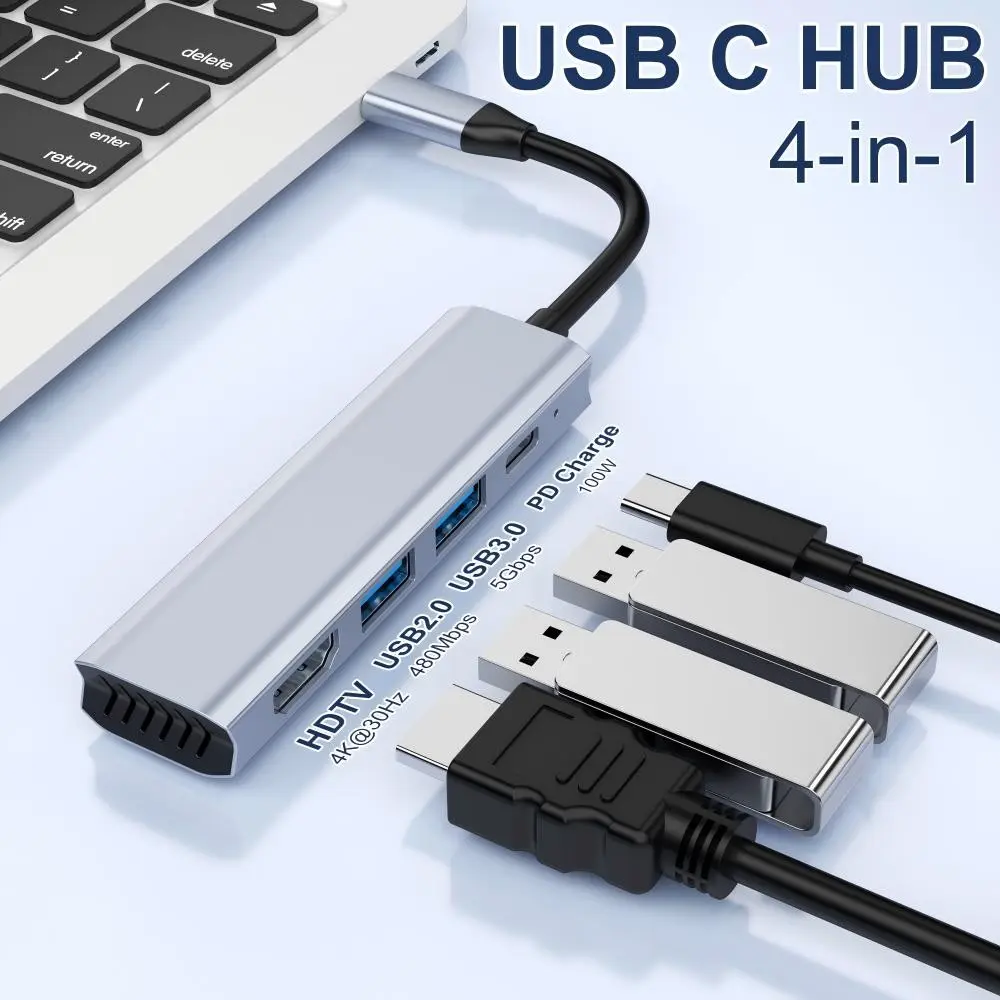 USB-C HUB to 4K HDMI Adapter, USB 3.0 Type C PD Docking Station, Splitter for Macbook, iPad, Samsung S10, Dex, Laptop, Usbc Adapter Hub
