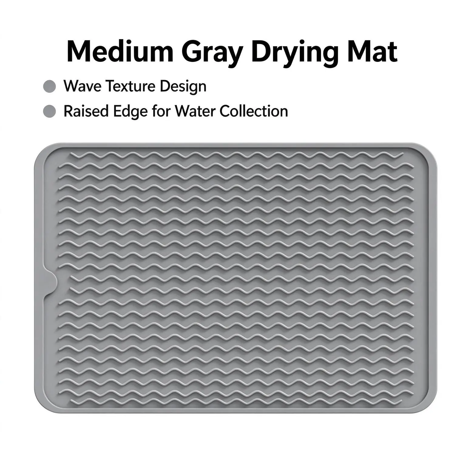 Large Silicone Drying Mat, Kitchen Counter Protector, Heat Resistant Trivet Mat for Countertop & Stove, Dish Drying Pad